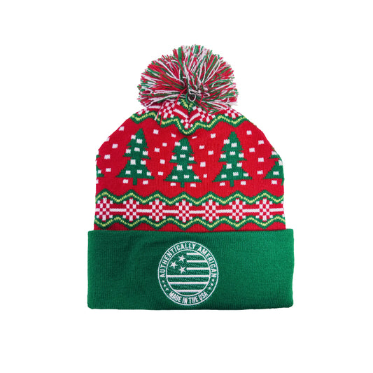 Christmas Sweater Pom Beanie