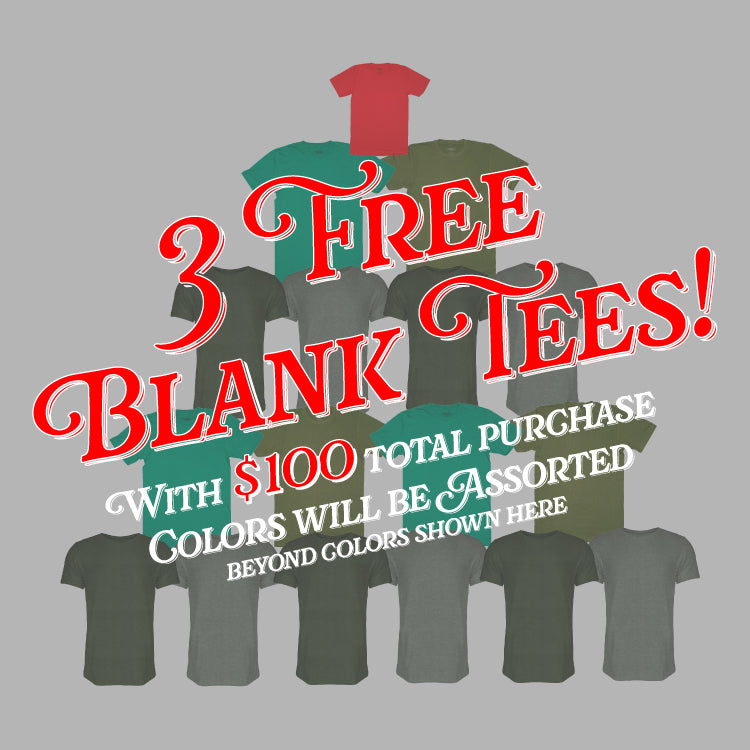 FREE Tee BUNDLE 3 blank tees, assorted colors